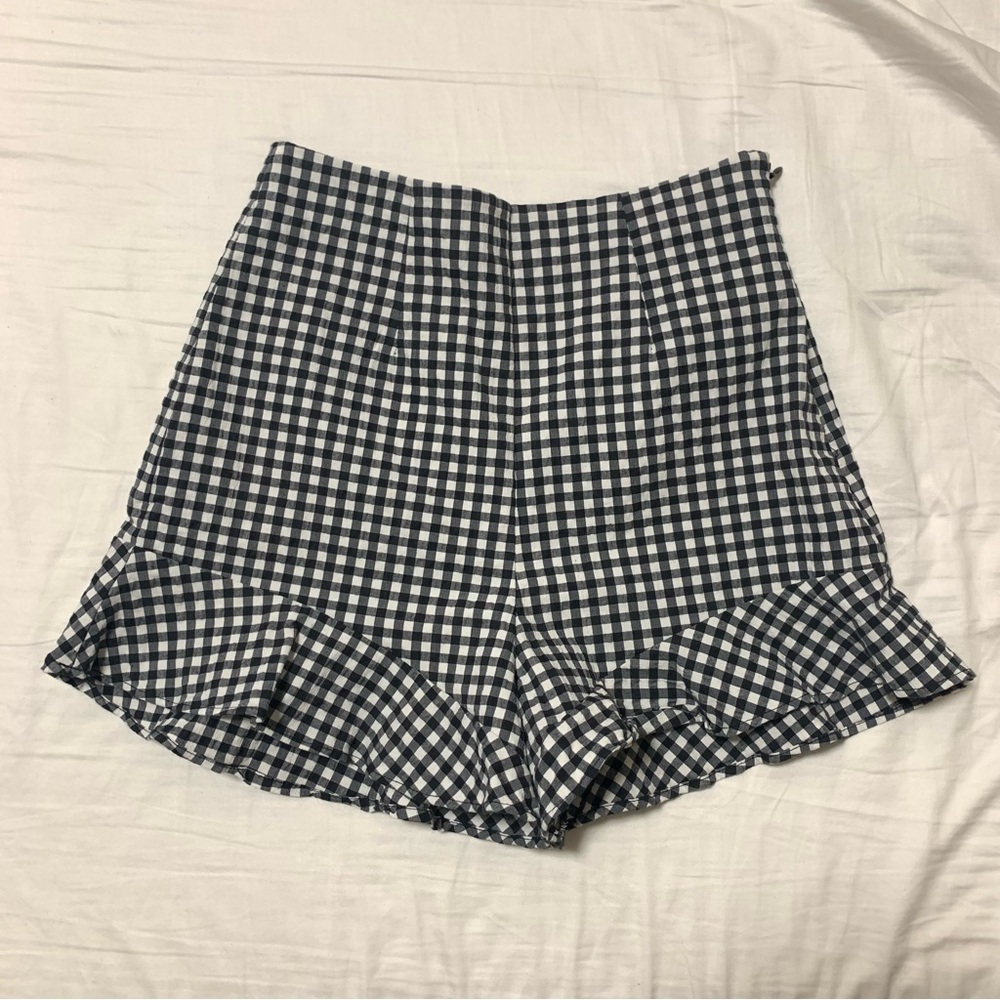 Zara Mini shorts Gingham Print